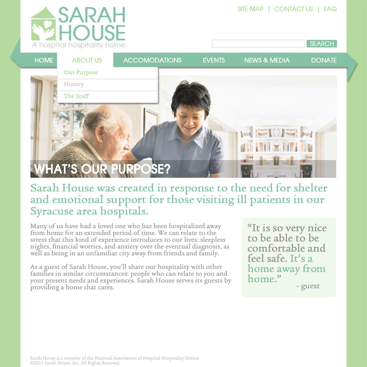 Sarah House Vania Myers Syracuse University Website Non-Profit Website non-profit GRA 217