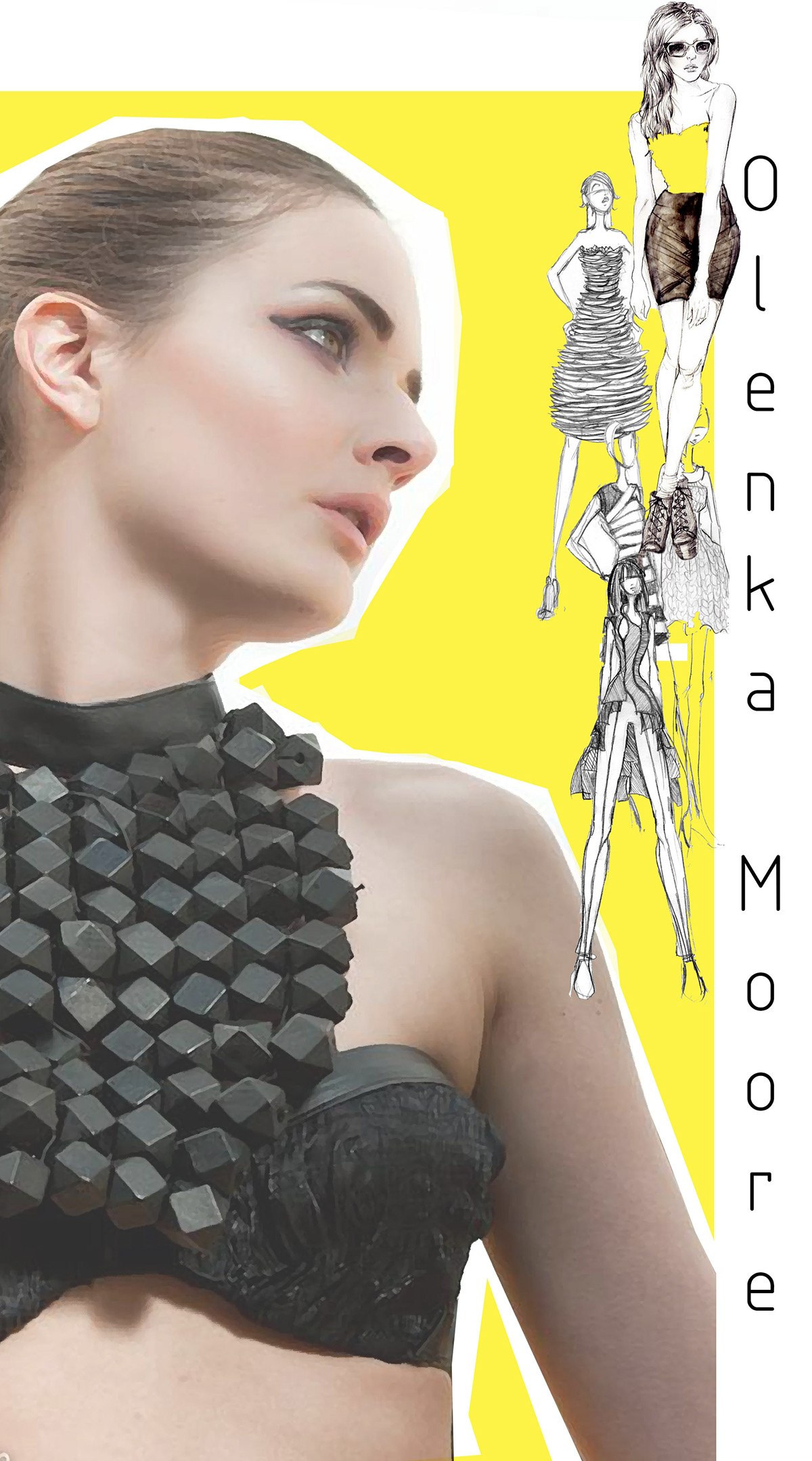 olenka moore  presentation black modeling summer trends new designs feathers