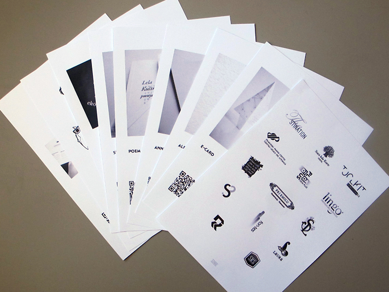 portfolio print printer handmade Black&white bw envelope eco a5 cards qrcode