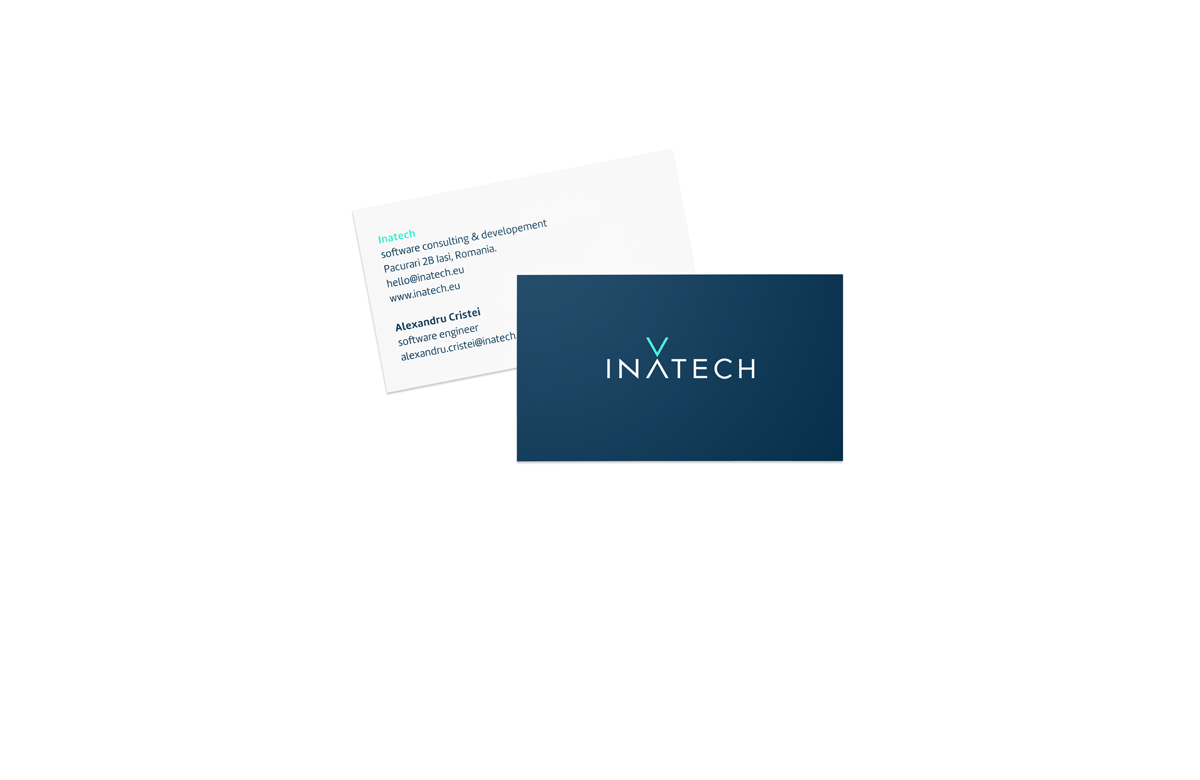 inatech IT rebranding dark blue software consulting embedded software Iasi