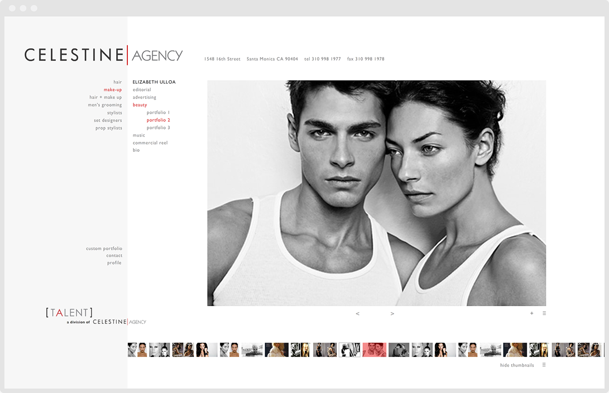 fashion agency Web  design  interactive