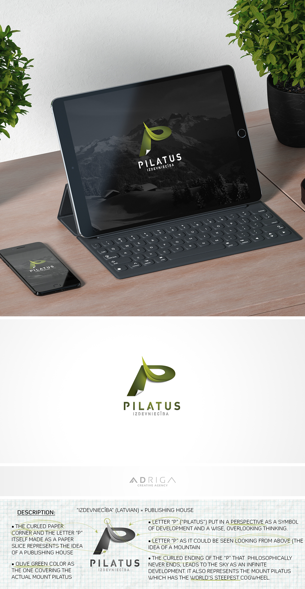 Logo Design publishing   publishing house books mountain Pilatus