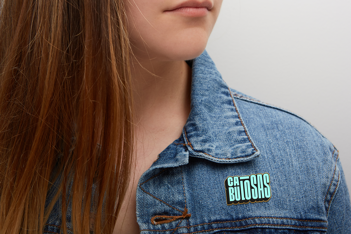 feminism social movement slang teen logo patch pin sticker 3D Type typographic