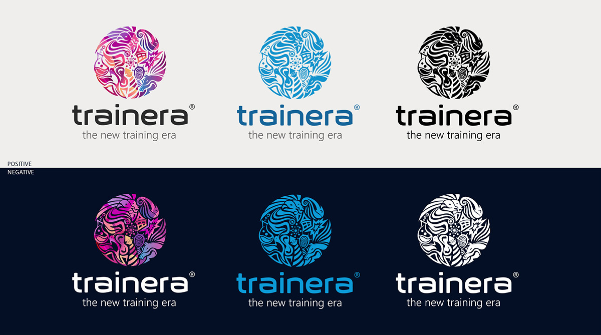 logo Icon trainera Circle Logo Freelance cubism stylish learning development colors shapes animals scince gestalt