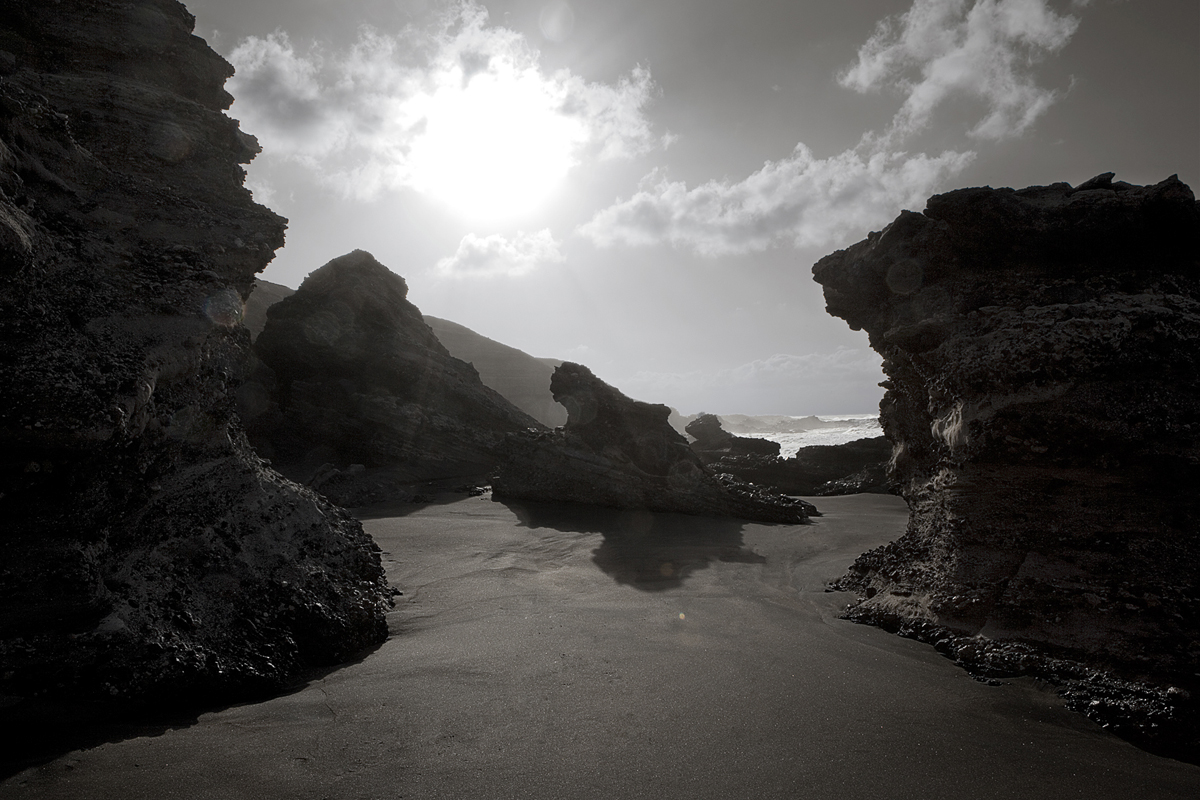 Fuerteventura black beach volcano black sand volcanic sand black cliffs