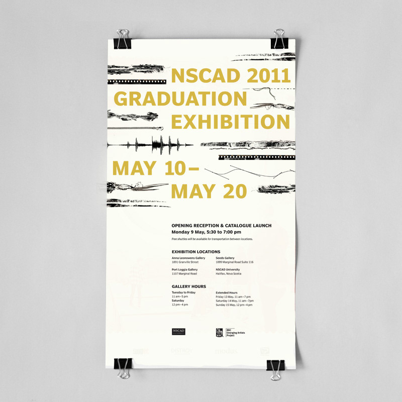 poster buttons NSCAD University Graduation exhibition postcard