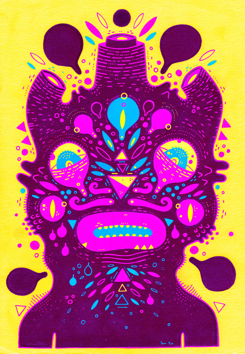characterdesign portrait Classical Art fantasy Scifi concept Posca colorful vibrant aliens