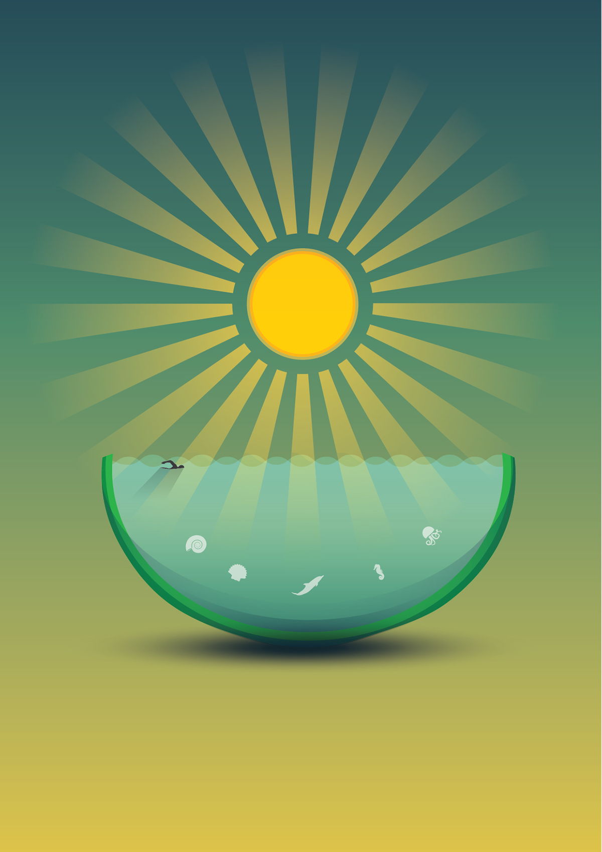 summer sea Sun vector portraits people fantasy