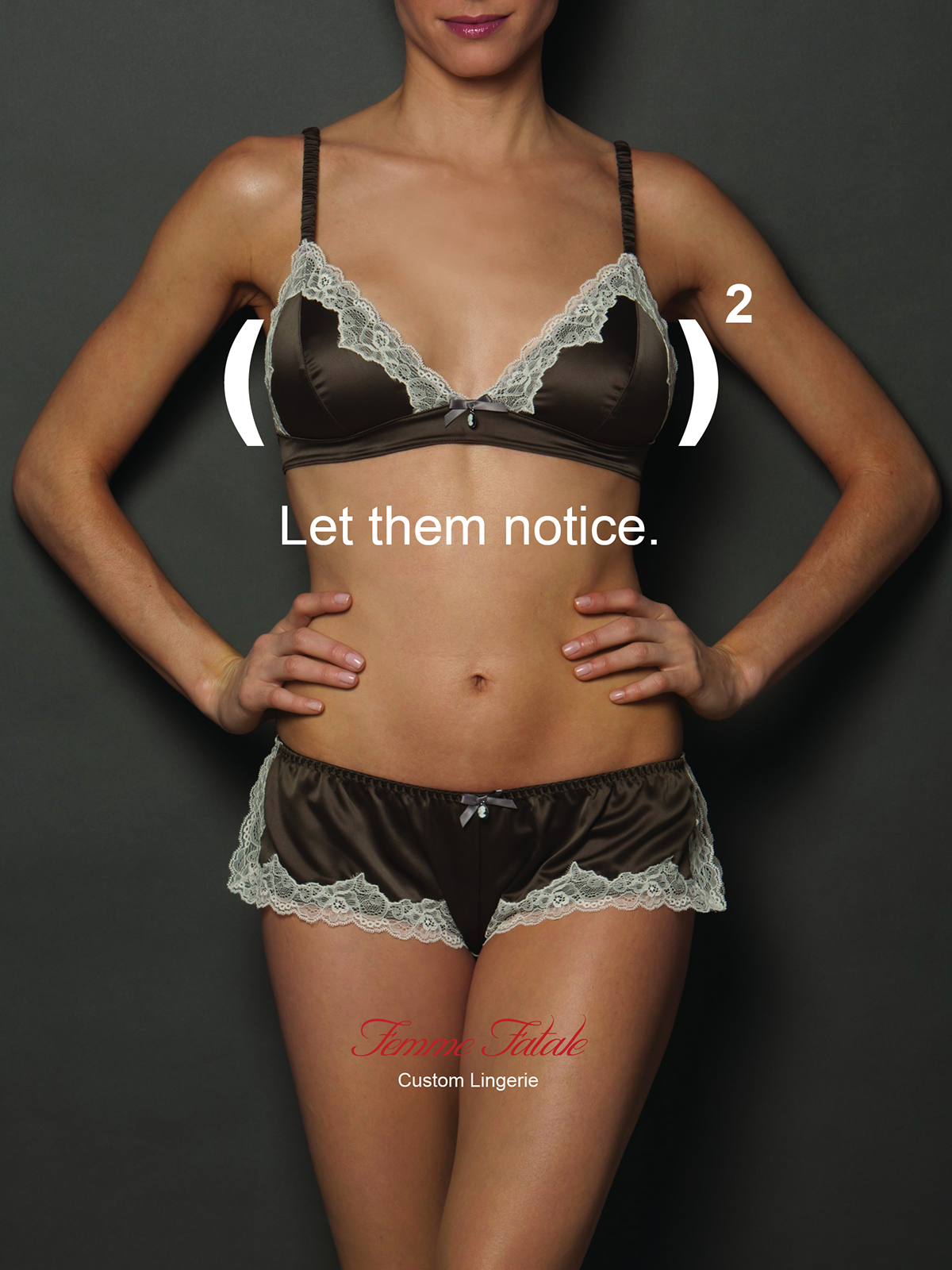 lingerie Advertising Campaign business card Mona Lisa bra illusion