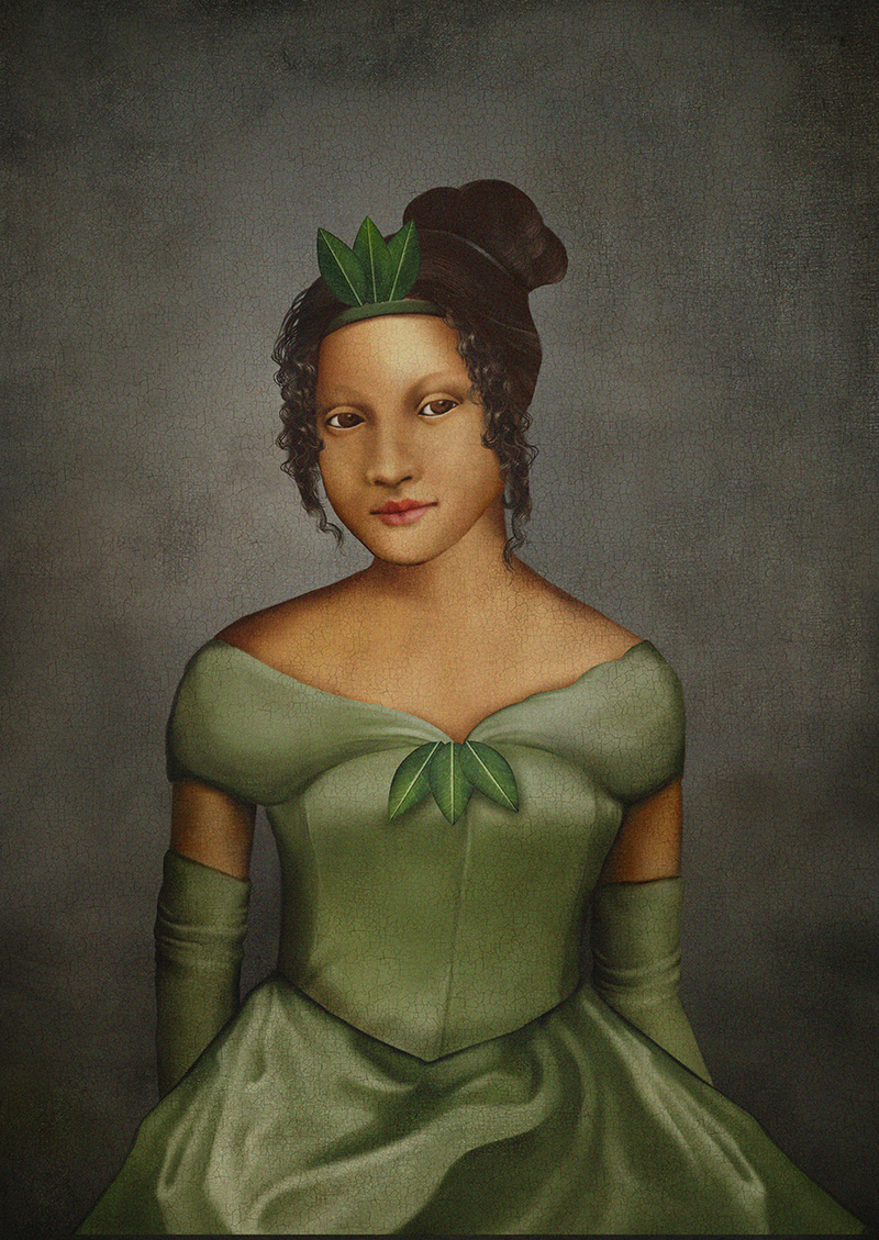 digital painting renaissance art snow white cinderella mulan Jasmine ARIEL pocahontas rapunzel tiana Brave disney Princess portrait Belle