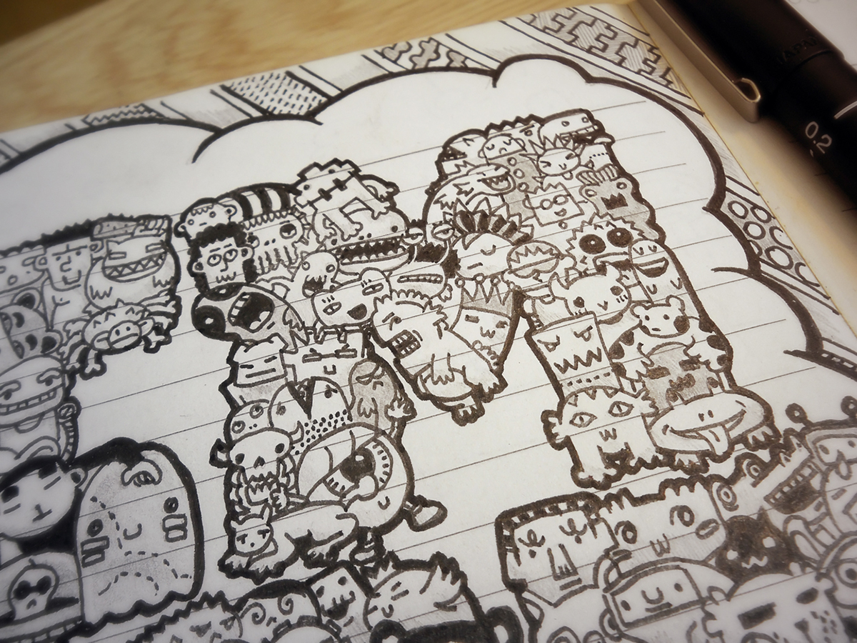 monsters doodle doodling doodles creatures iamleight leight lei melendres colorful notebook