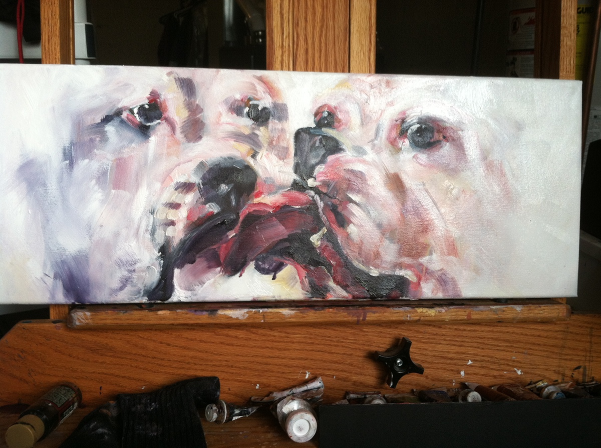 oil acrylic dogs canine portrait Portraiture