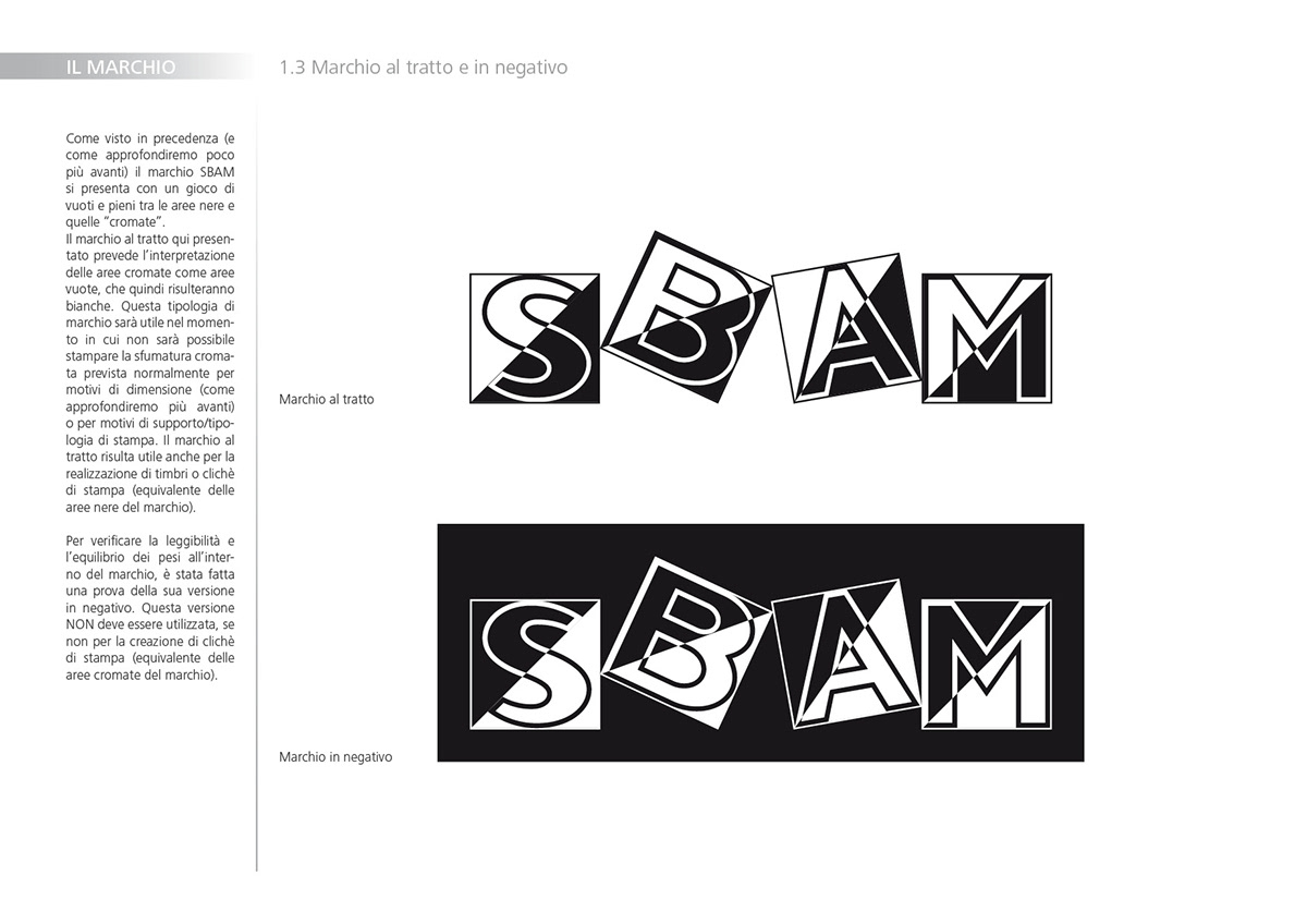 SBAM Brand Image immagine coordinata Corporate Identity manuale manual pubblicita flyer Concept store Logo Design