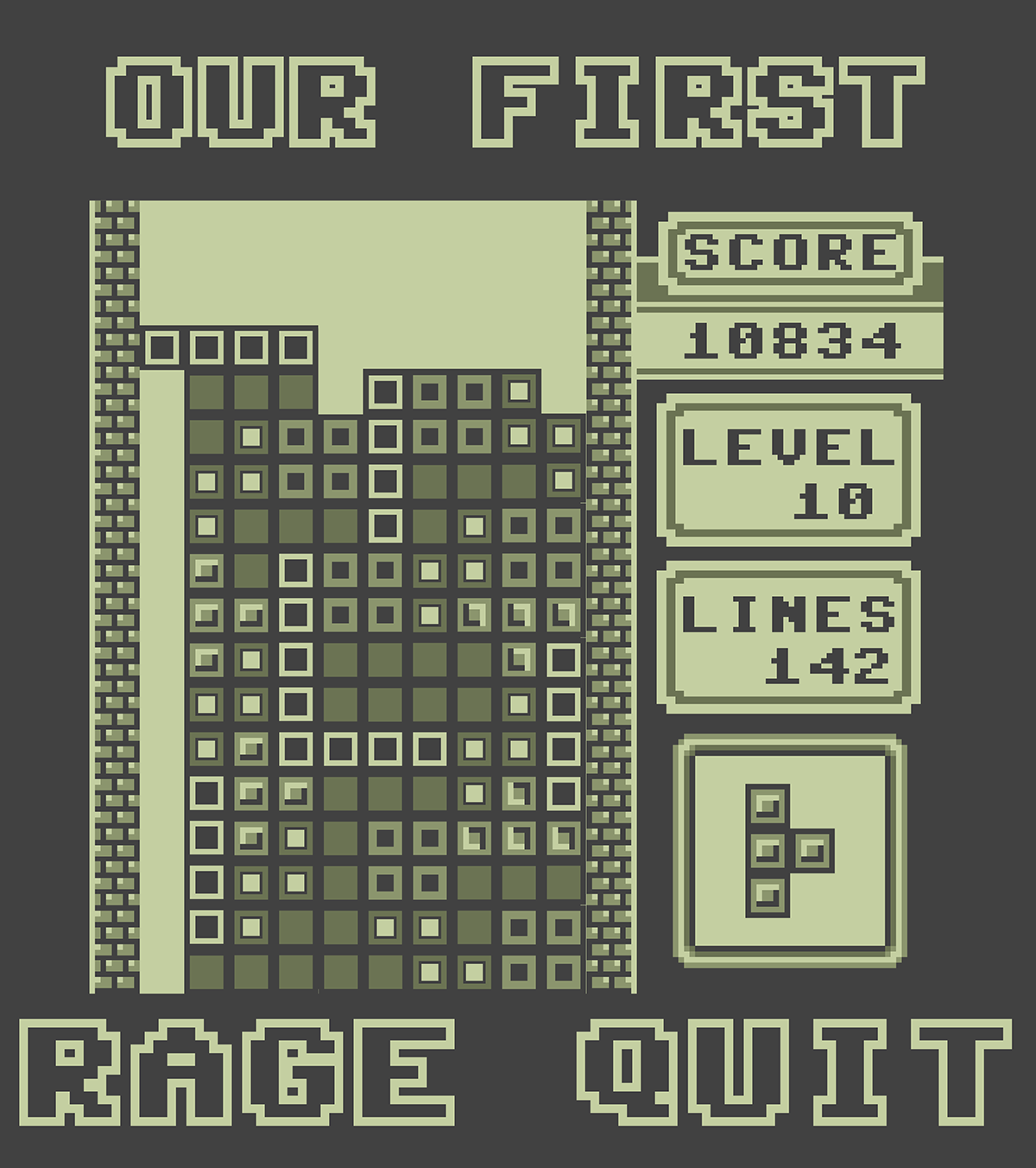 tetris ragequit Retro vintage game