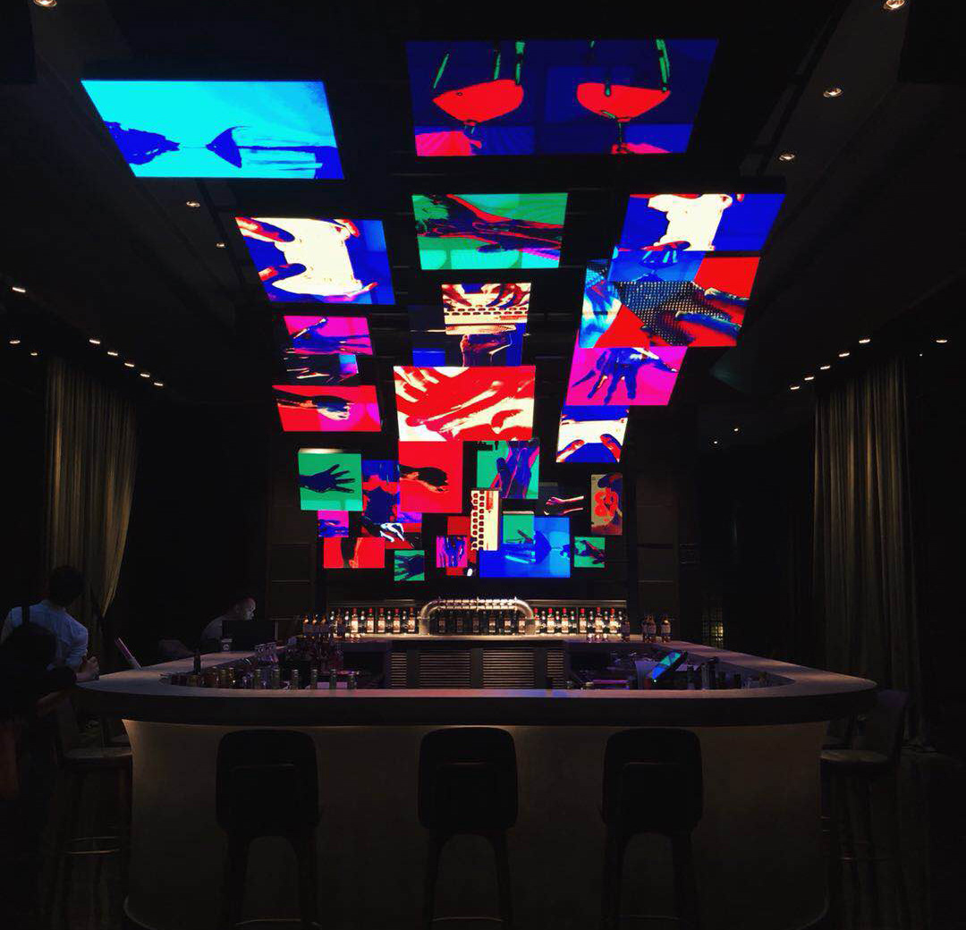 toucan Lobby hotel design art video hand jungle Multi monitor