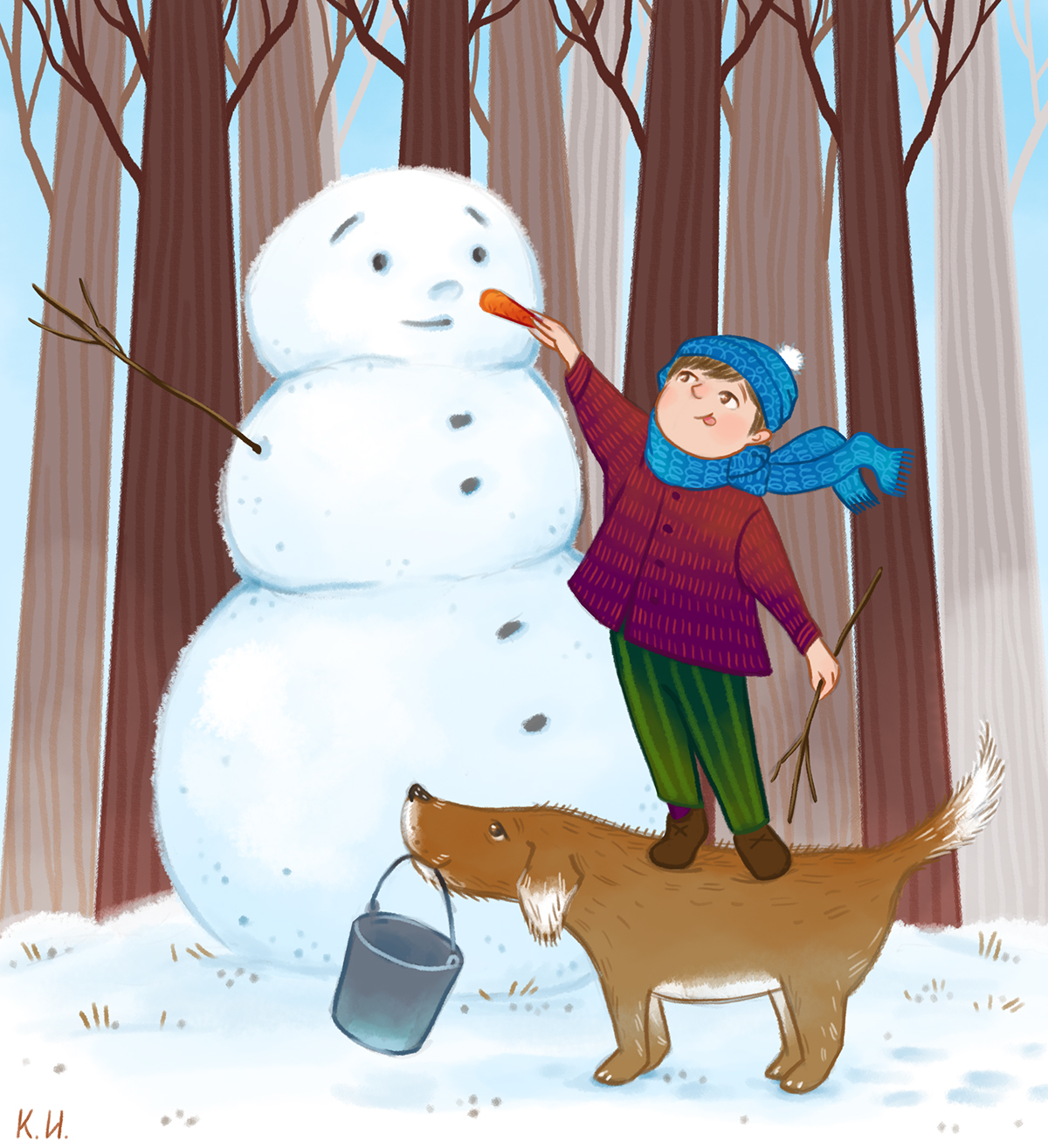 ILLUSTRATION  winter new year Christmas art Digital Art  digital illustration Drawing 