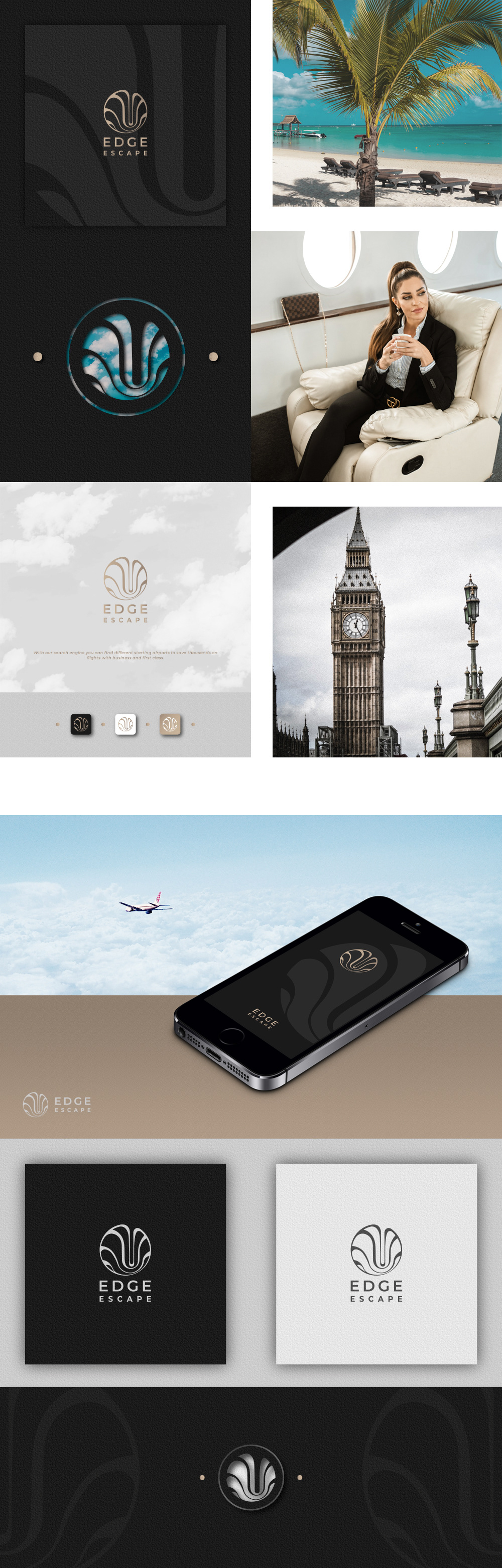 elegant gold Logo Design luxurious organic search engine for flights sophisticated Travel & Hotel