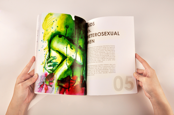 AIDS World AIDS Campaign Health Care Exhibition watercolor Expression sex worker drug addicts homosexuals lesbians children heterosexual men Booklet
