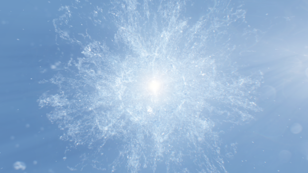 water light Sun droplets drops bokeh CGI vfx lensflare