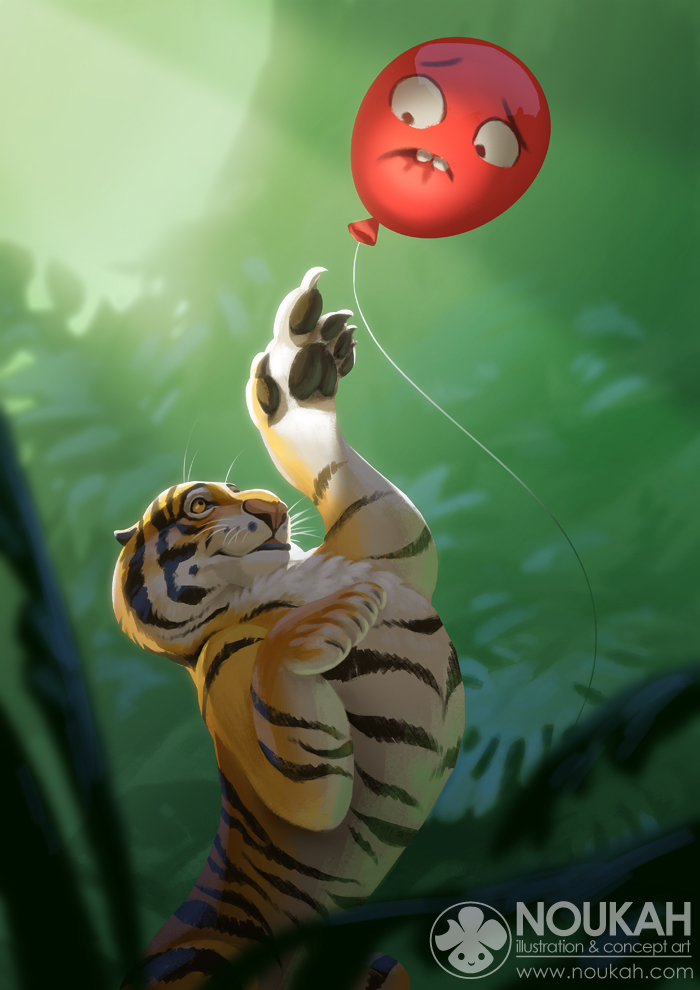 tiger balloon jungle noukah andrea femerstrand funny