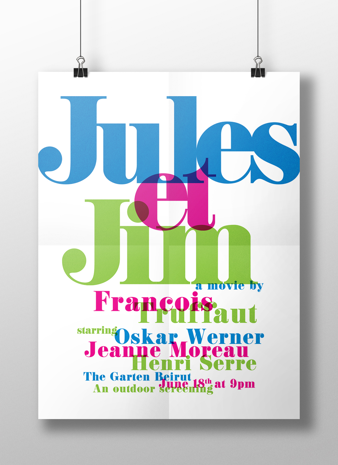 poster Jules et Jim françois truffaut movie graphic design  typography   French