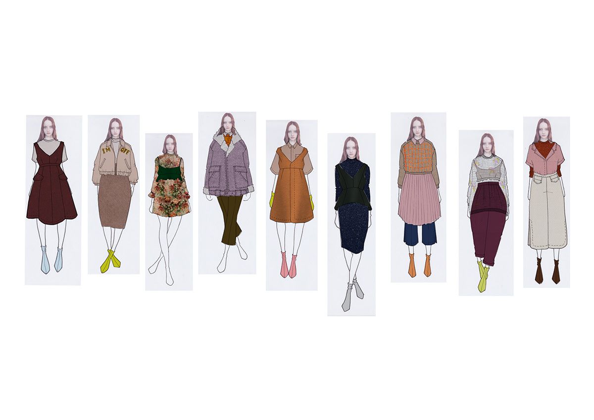 Collection mood moodboard girls womenswear Project design
