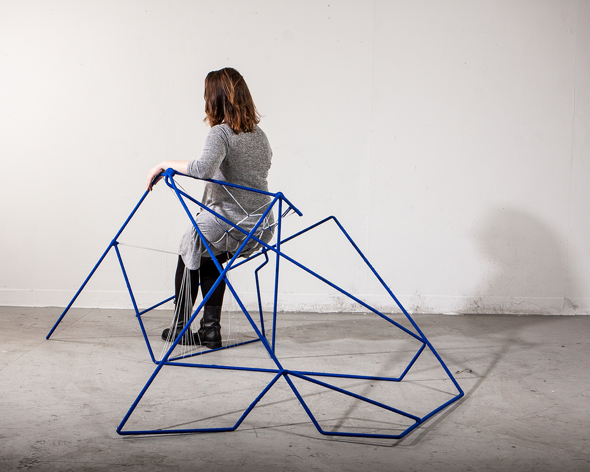 steel thread string furniture sculpture