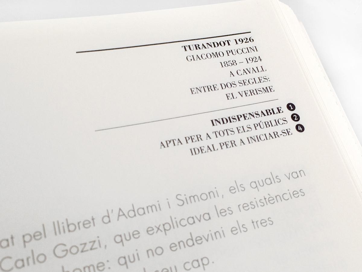 book design bodoni Futura opera Left Aligned Clean Design