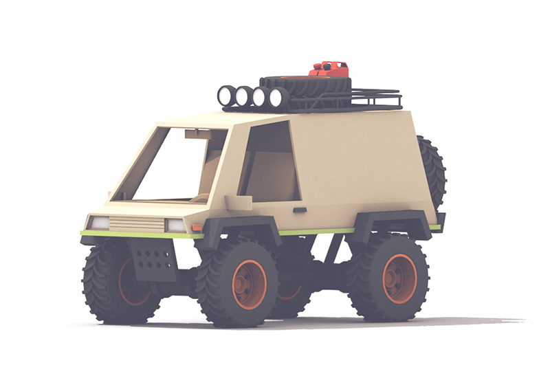 Adobe Portfolio 3D Render model c4d cinema 4d lowpoly Low Poly Vehicle car Truck 3d printing 3d prints automobile rendering vehicle illustration