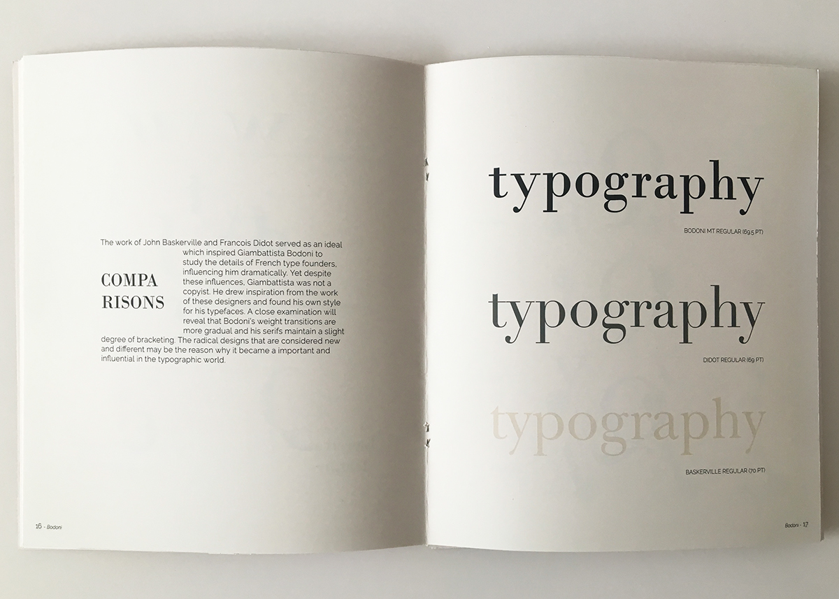 typography   typo editorial publication bodoni font Type Specimen graphic design  book