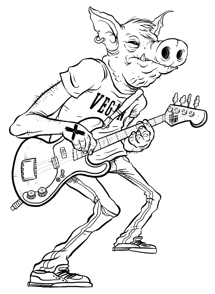 wagnerLoud pig vegan poster art draw Ilustração loud