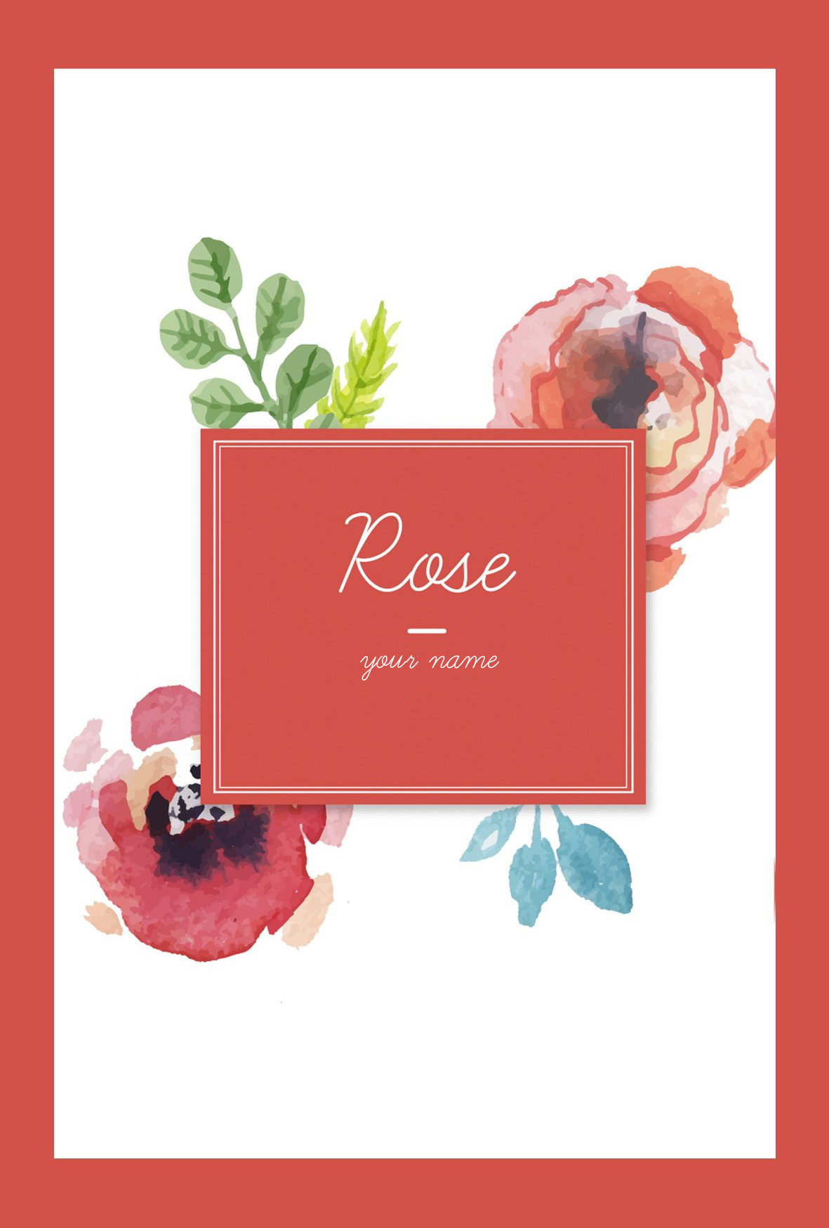 U Card rose postcard cover
