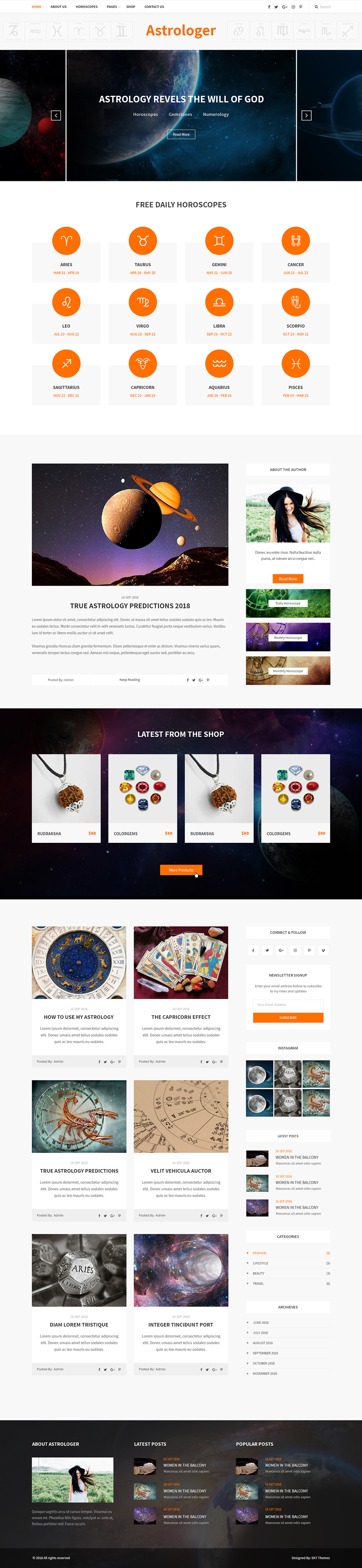 Astrology WordPress theme Astrologer WordPress theme Astrologer Website