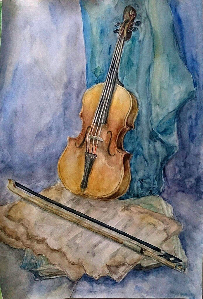 watercolor Violin
