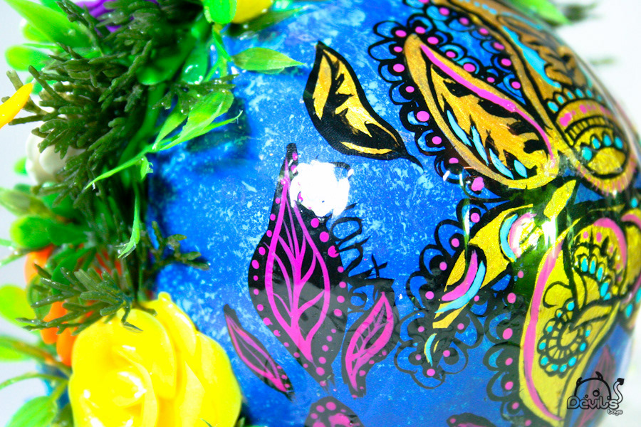 skull calaca catrina Flowers Flores colors colores pintura print Dia De Muertos devils toys Custom art toy