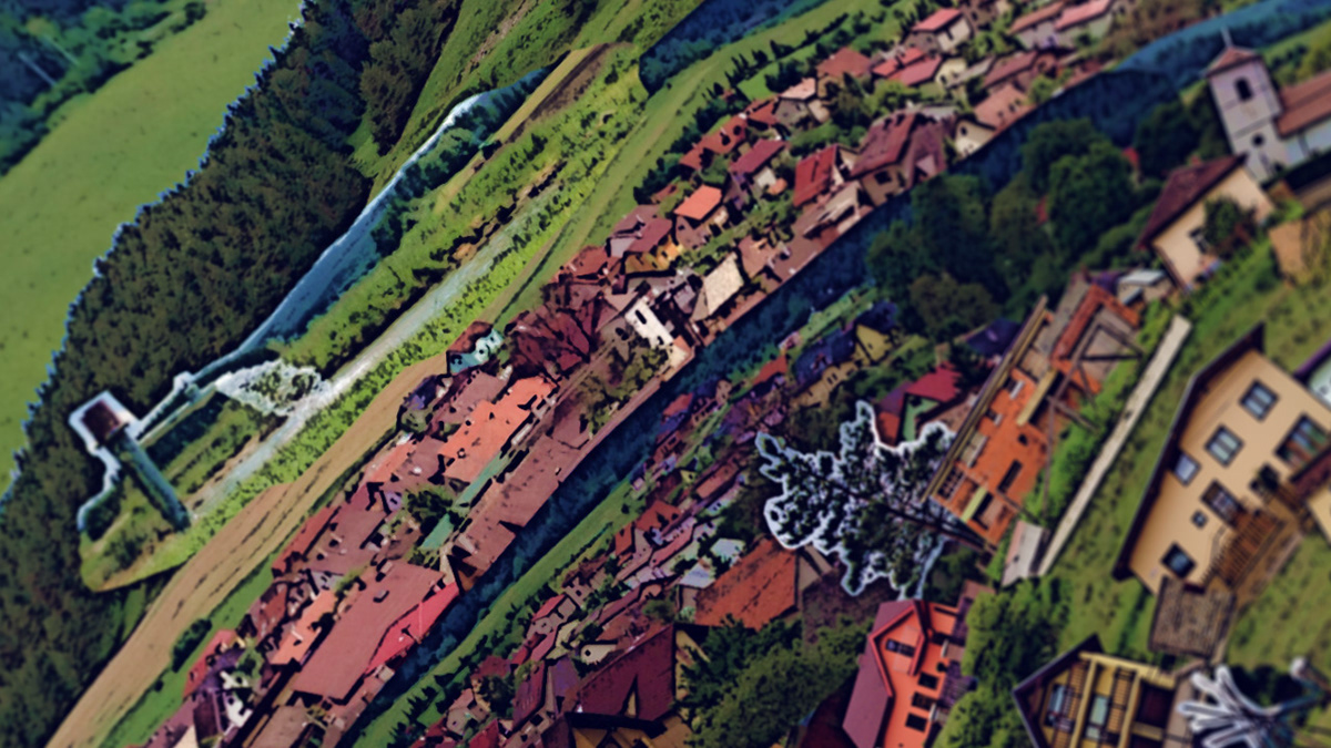 collage 4K Ultra HD video painting motion picture Landscape Nature village Media Design