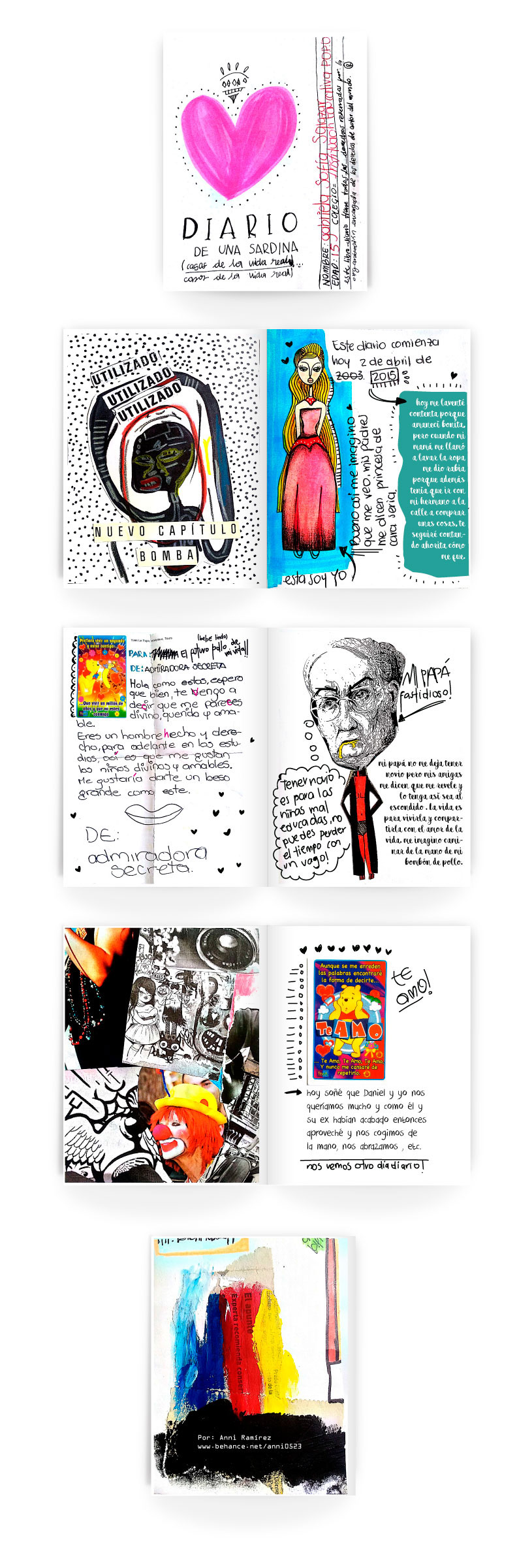 fanzine diario Adolescente diseño analogo digital Zine 