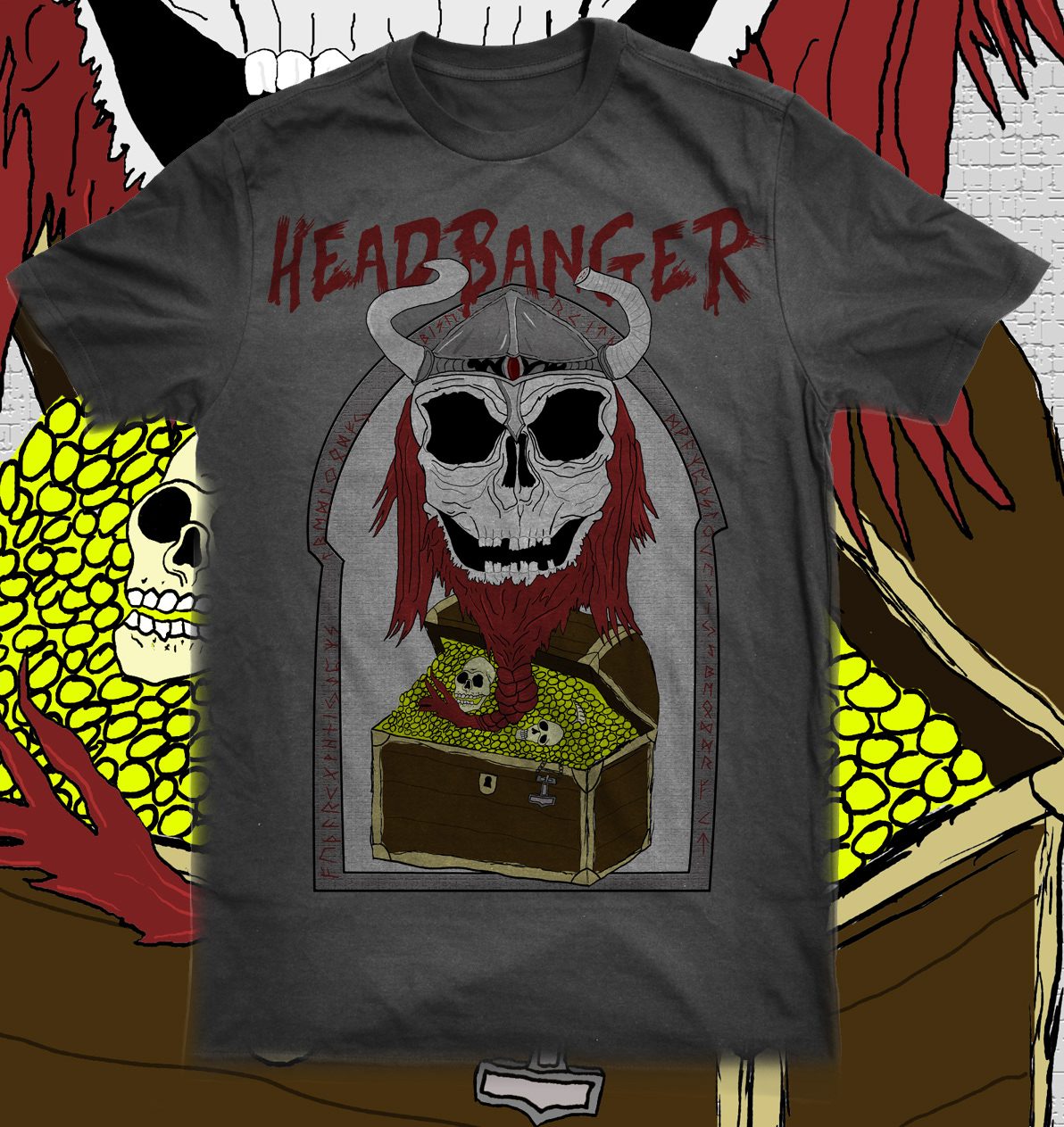 Headbanger Clothing  t-shirt headbanger viking skull streetwear brand