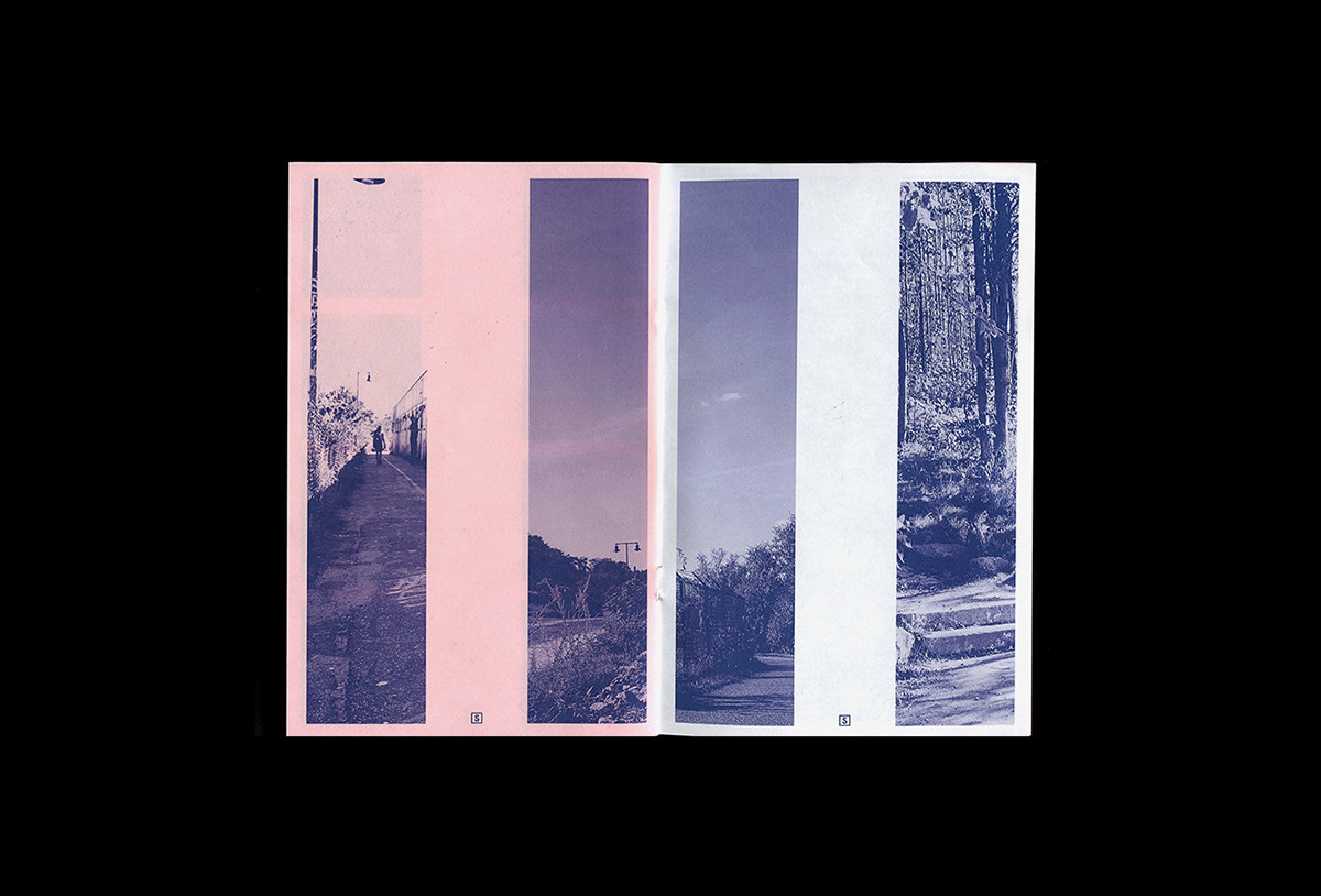 Zine  Booklet SKY Level ground trail pink print Perspective scale purple