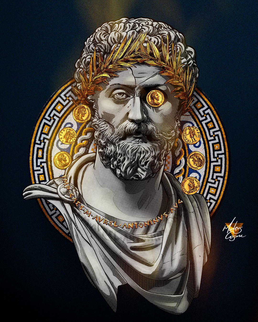 aureus coins crown gold golden leaf history Marcus Aurelius roman emperor Rome statue