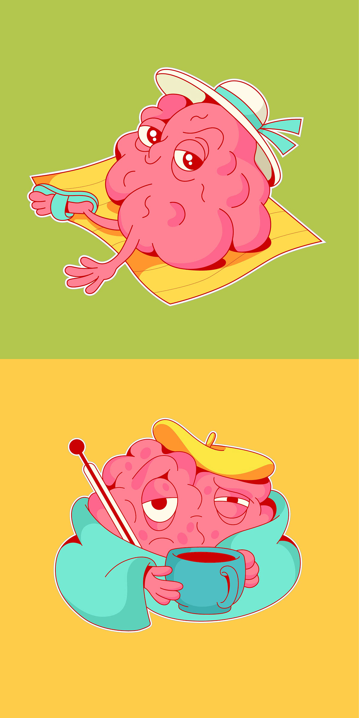 brain Character characterdesign Creativity digital human ILLUSTRATION  Illustrator socialmeadia STIKERS
