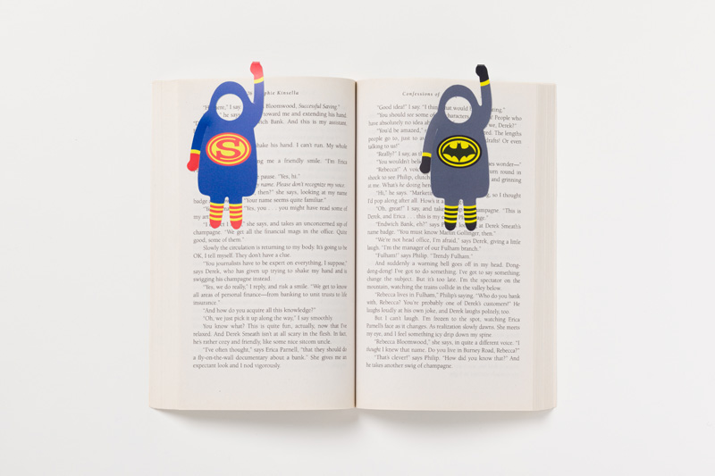 books bookmarks Fun Bookmarkers analog superman batman superheroes personalized gifts