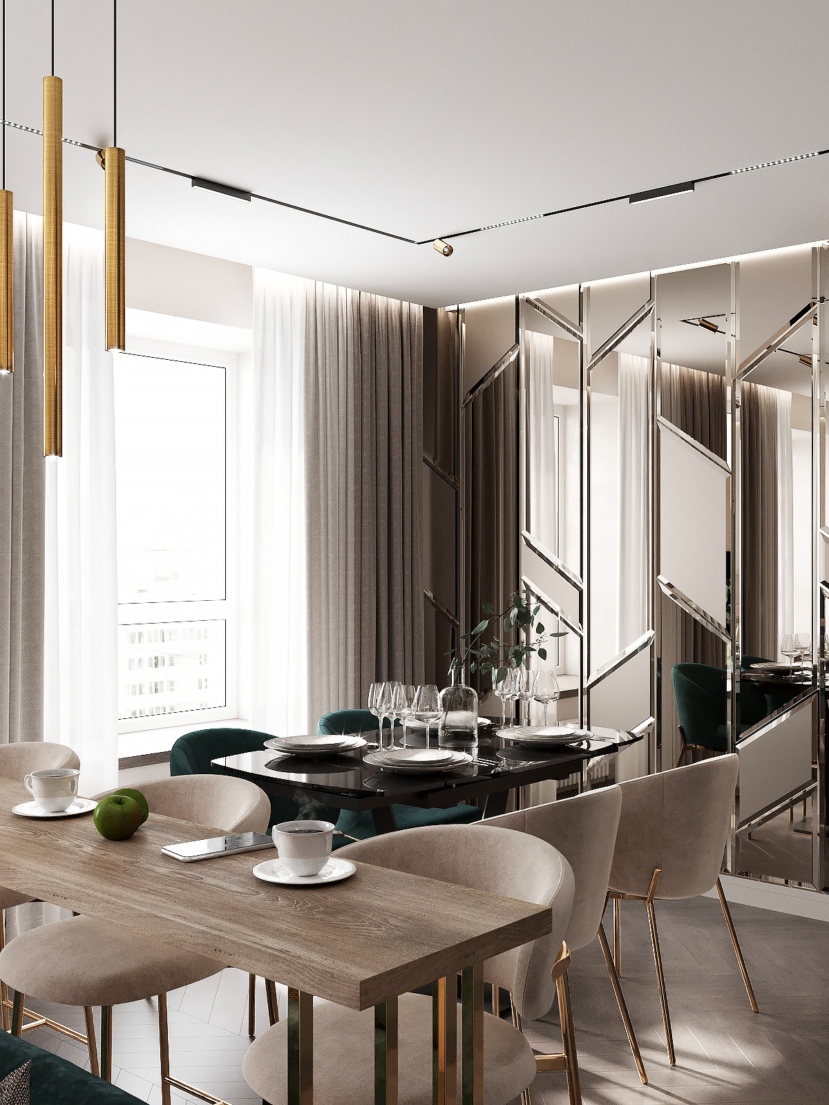 3д визуализация Interior Visualization 3ds max visualization living room 3д визуализатор Визуализация интерьера Дизайн квартиры кухня-гостиная современный дизайн