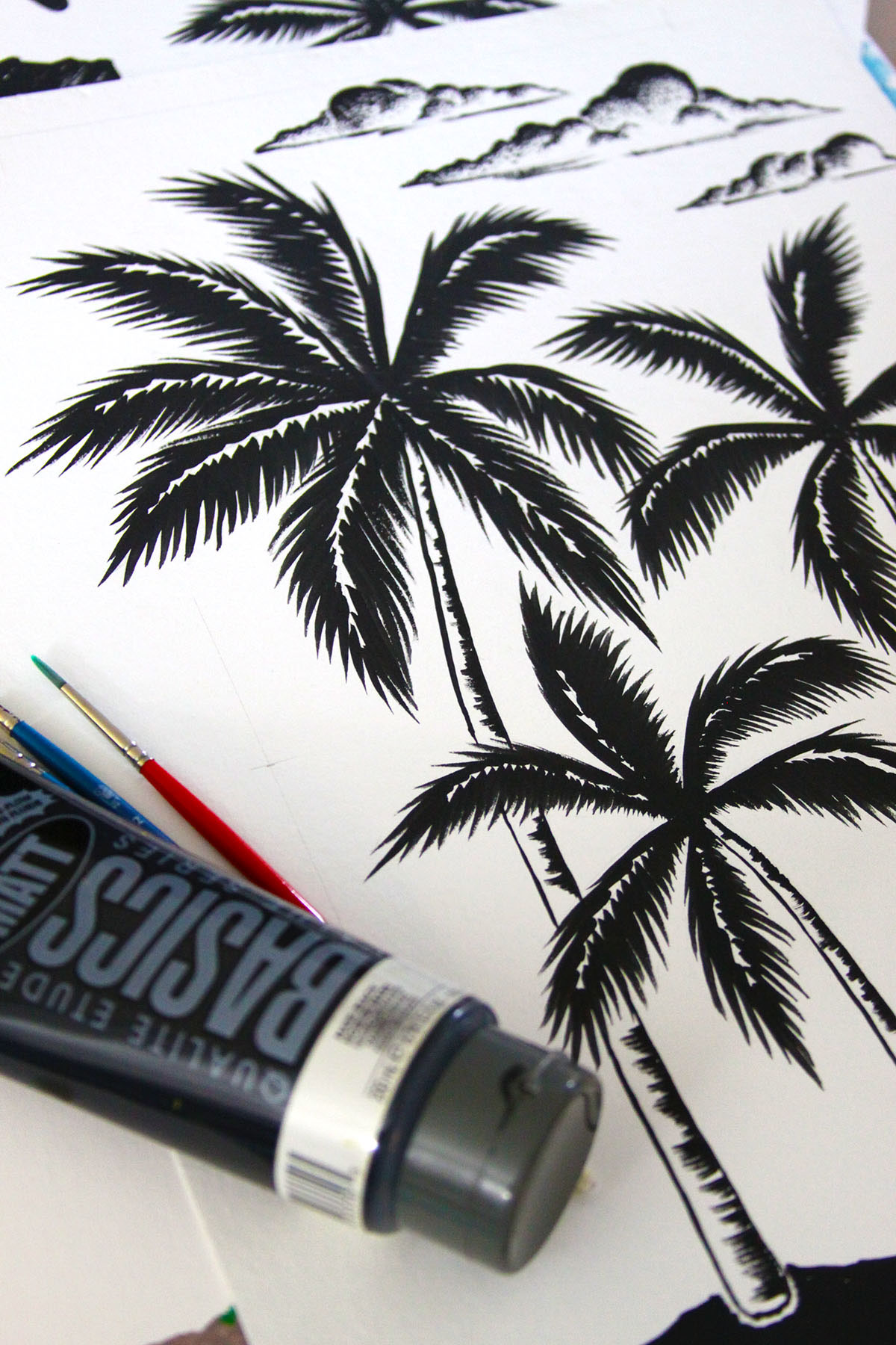 aloha print pareo pareau Hawaiian print Palm Trees coconut trees repeat print