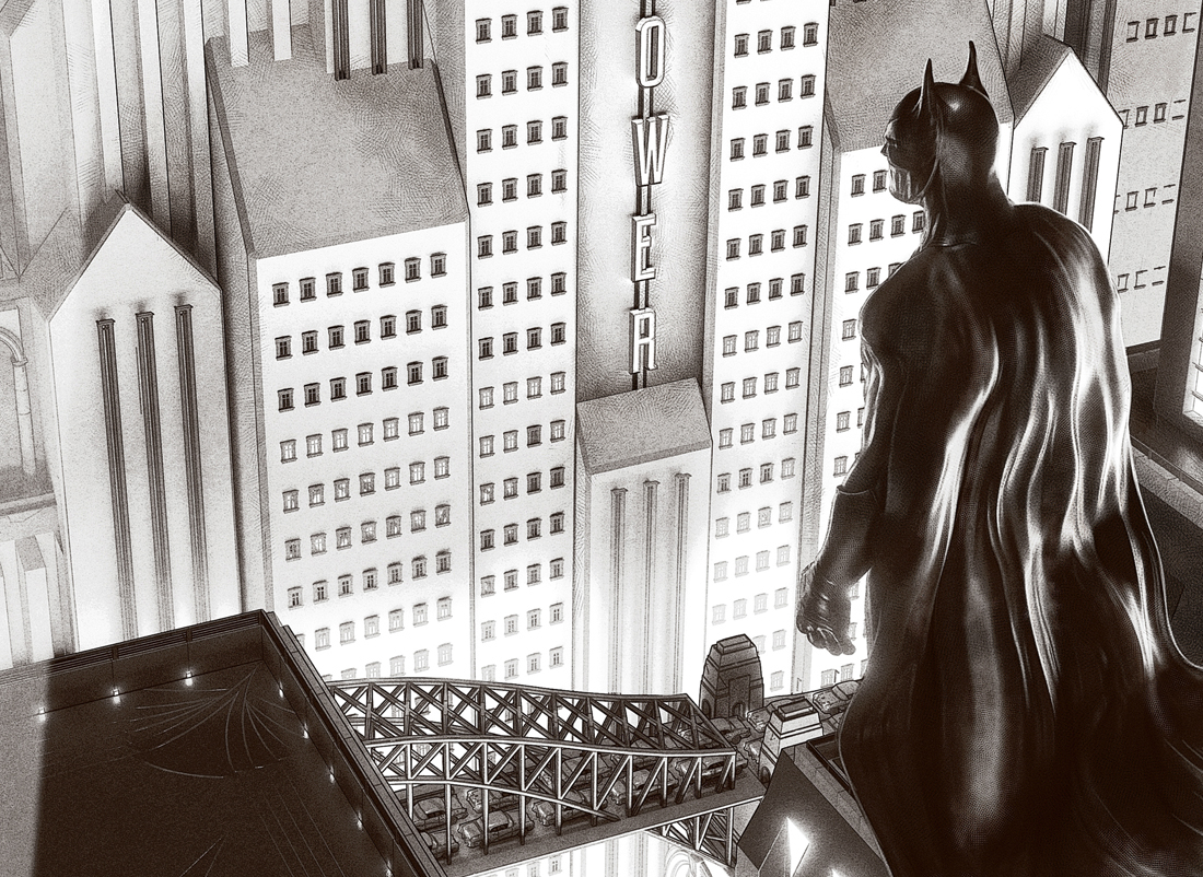 superman batman metropolis gotham art deco