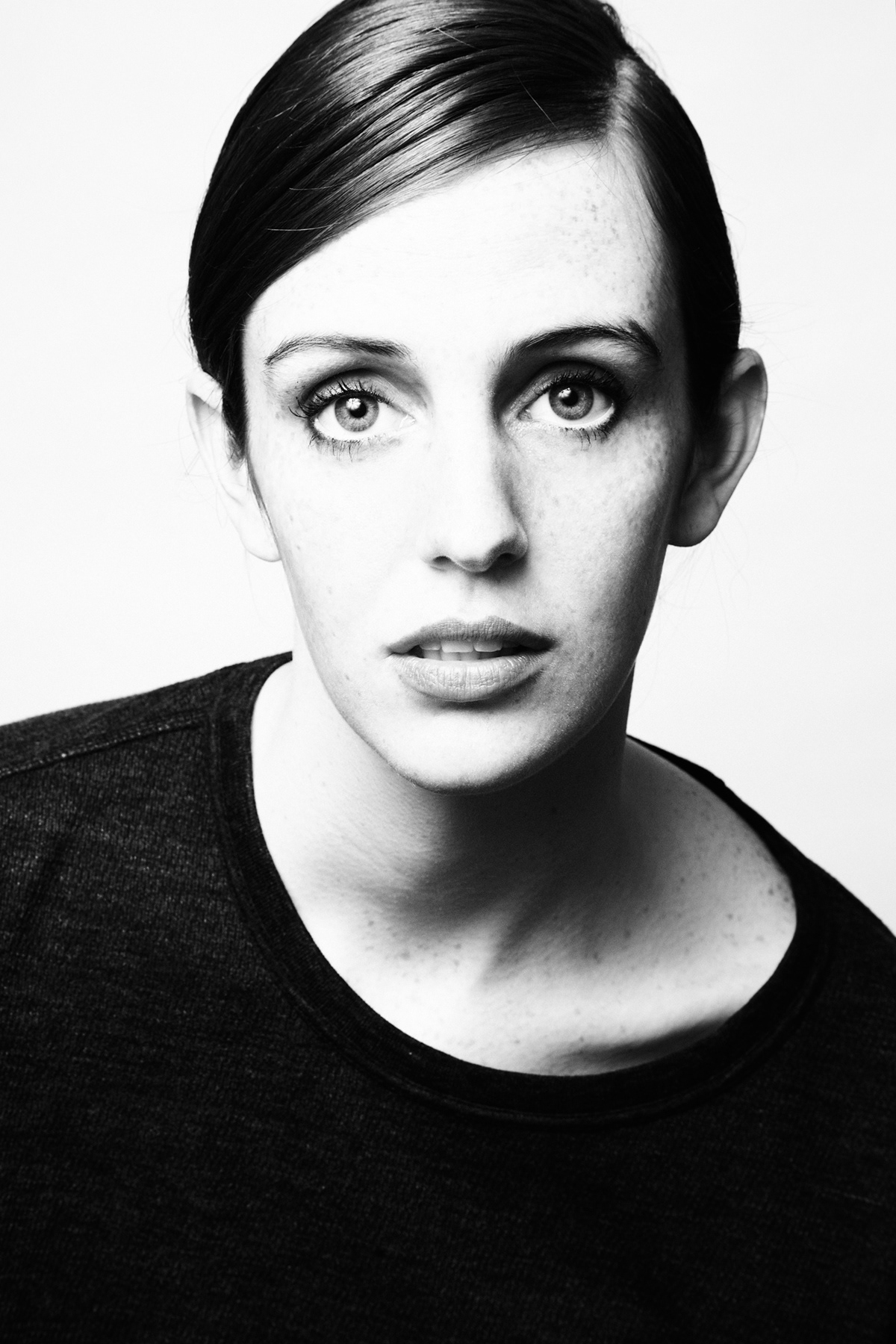 David Goddard Photography fashion photography model Test Shoot black and white freckles twiggy
