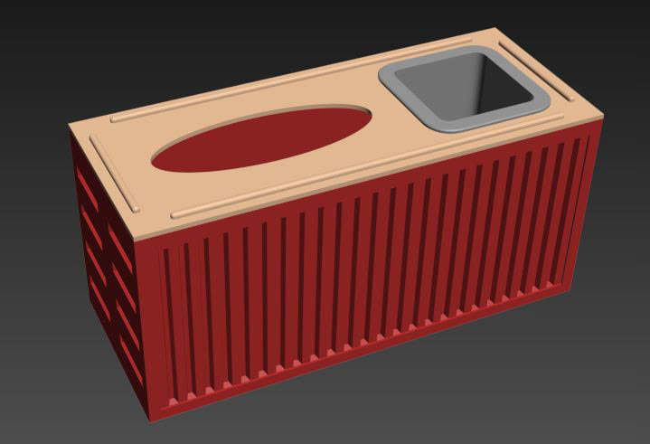 container concept tissue box 3D print pen holder
