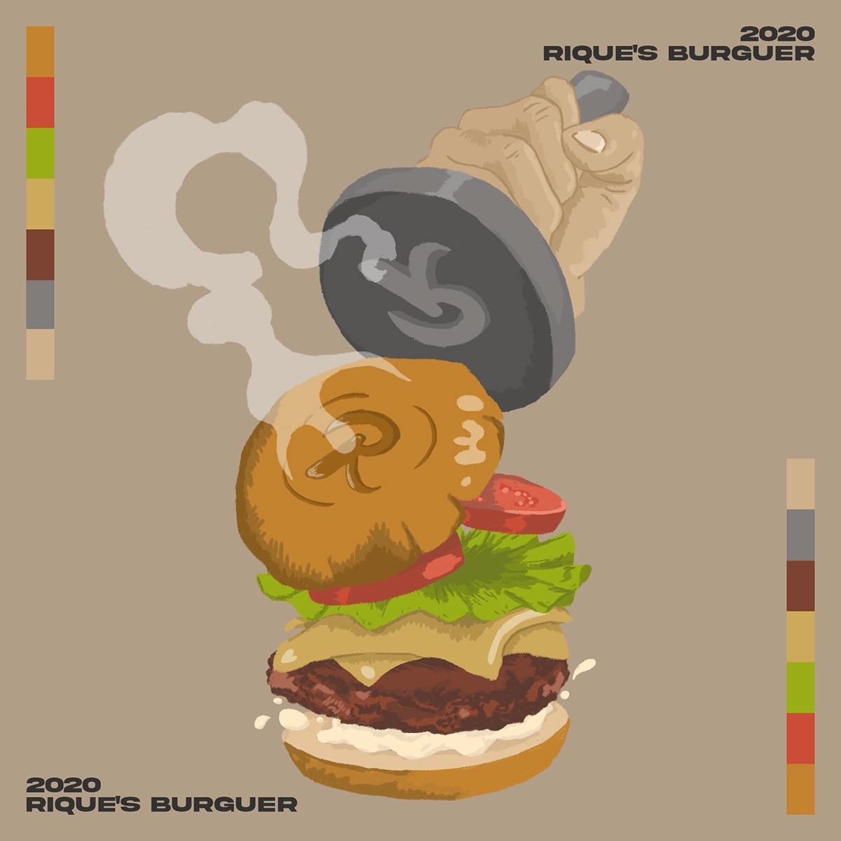 arte digital burger Ilustração Logotipo