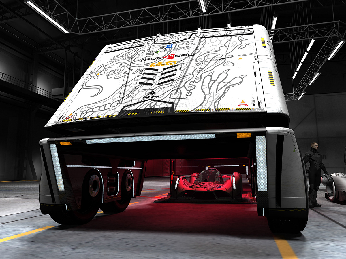 Autonomous electric Hauler Racing rig Transport Truck