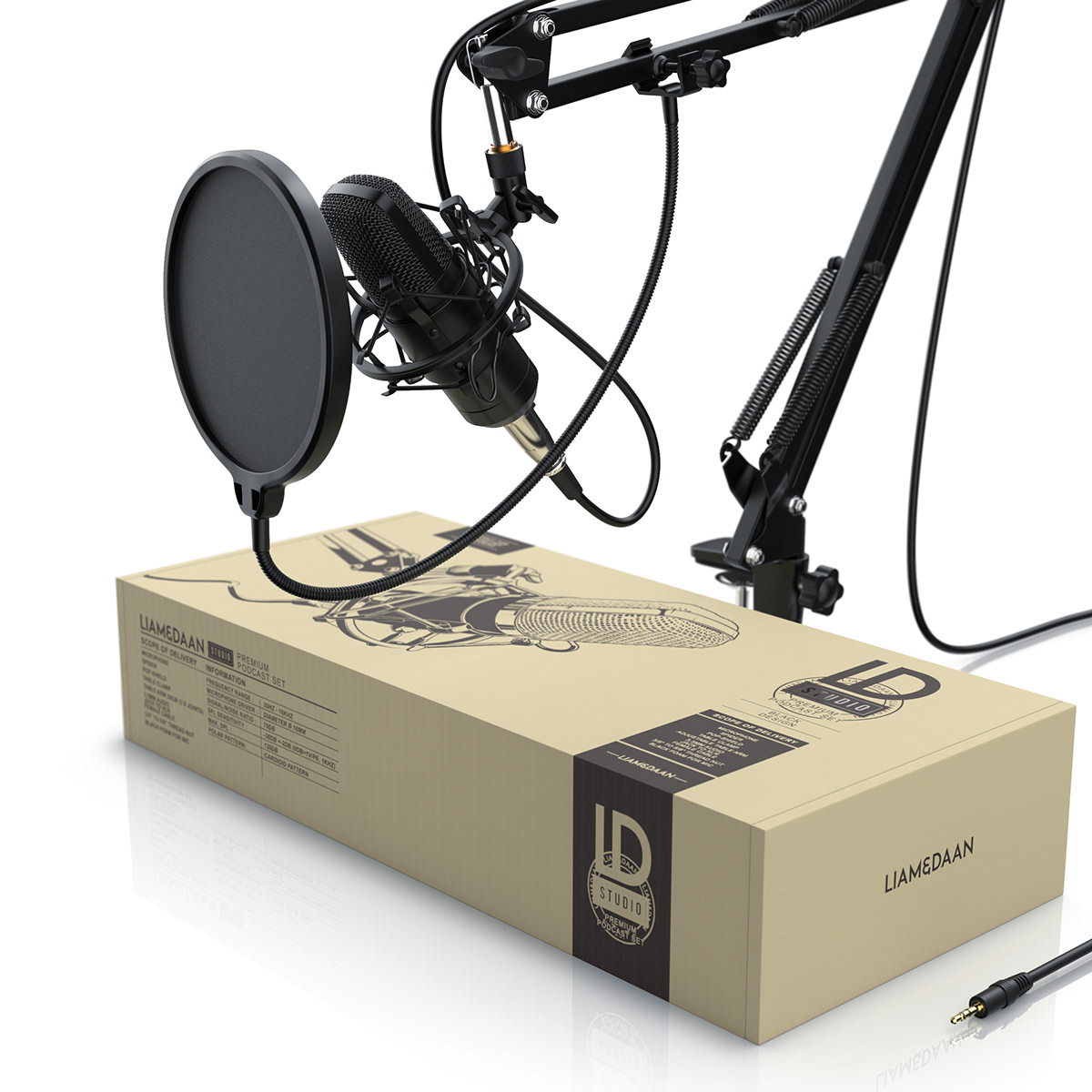 product rendering microphone 3D lighting dof podcast Streaming Packshot HardSurface